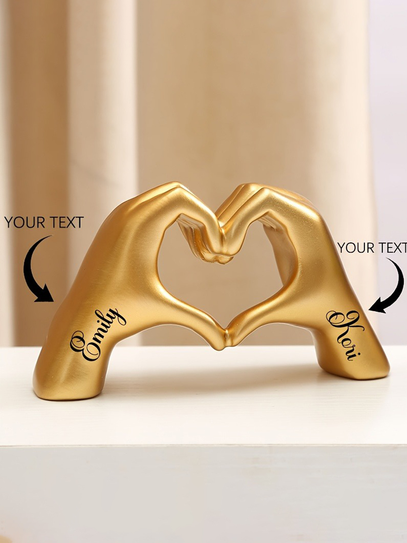 DIY Heart Hands Decor Statue
